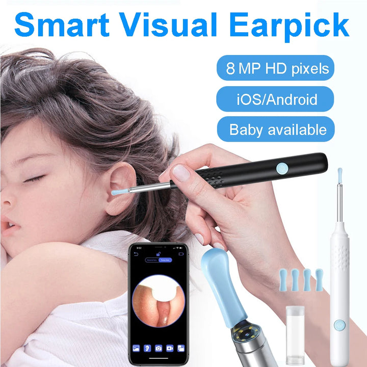 Professional Wireless Ear Wax Removal Tool with HD Endoscope Camera and LED Light