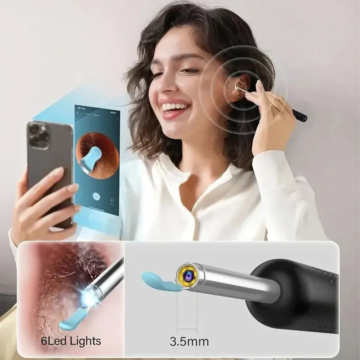 Professional Wireless Ear Wax Removal Tool with HD Endoscope Camera and LED Light