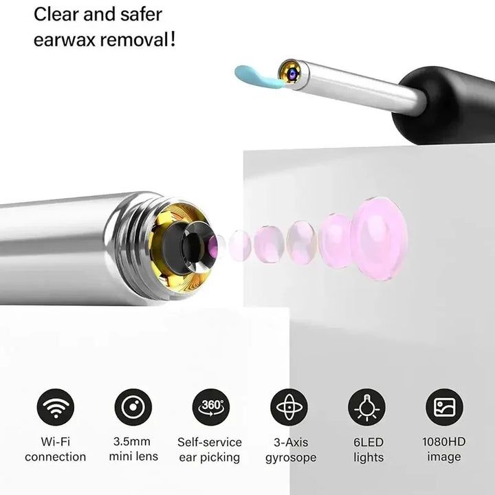 Professional Wireless Ear Wax Removal Tool with HD Endoscope Camera and LED Light